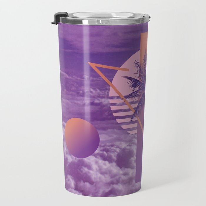 Vaporwave sky 4 / Palmtree / 80s / 90s / aesthetic Travel Mug Gallery Image 3