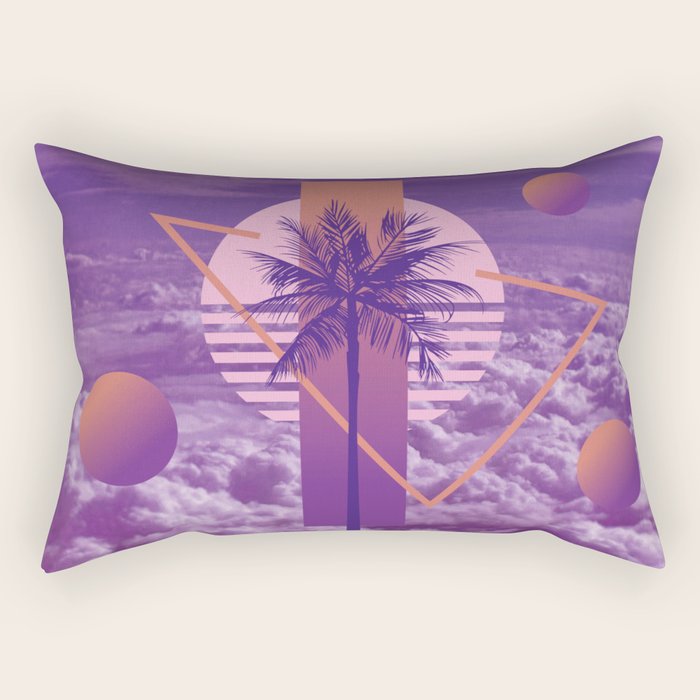Vaporwave sky 4 / Palmtree / 80s / 90s / aesthetic Rectangular Pillow Gallery Image 2