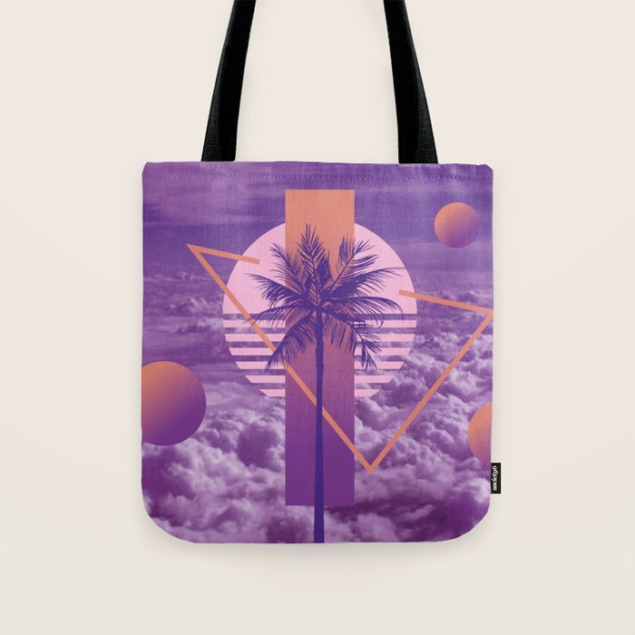 Vaporwave sky 4 / Palmtree / 80s / 90s / aesthetic Tote Bag Gallery Image 1