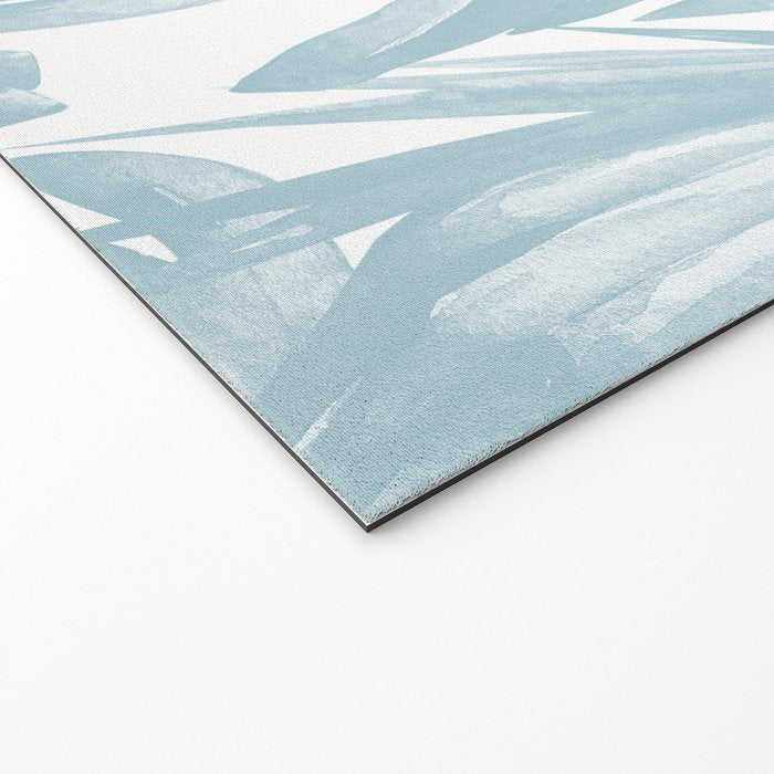 Blue Tropical Palm Leaves Print Welcome Mat Gallery Image 2