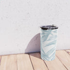 Blue Tropical Palm Leaves Print Travel Mug Gallery Image 4