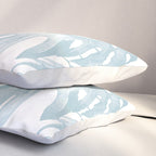 Blue Tropical Palm Leaves Print Pillow Sham Gallery Image 3