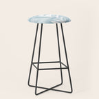 Blue Tropical Palm Leaves Print Stool Gallery Image 1