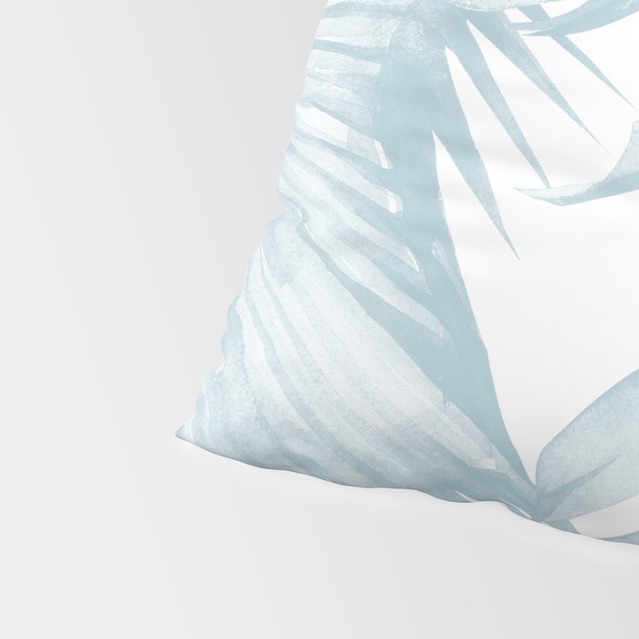 Blue Tropical Palm Leaves Print Pillow Sham Gallery Image 4