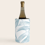 Blue Tropical Palm Leaves Print Wine Chiller Gallery Image 1