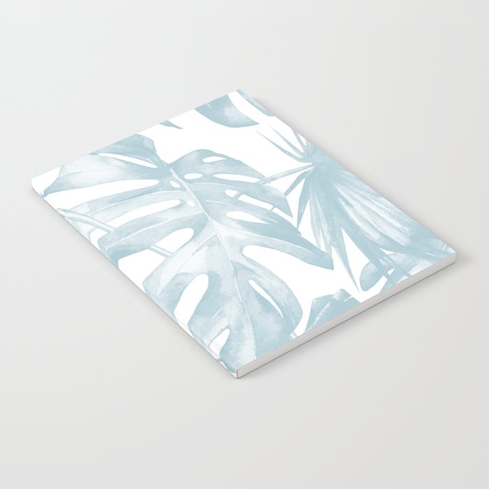 Blue Tropical Palm Leaves Print Notebook Gallery Image 2