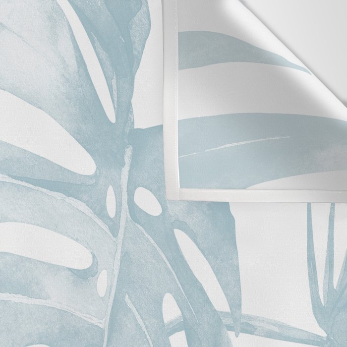 Blue Tropical Palm Leaves Print Wall Tapestry Gallery Image 3
