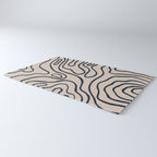 Topographic Map / Nude & Dark Blue Rug Gallery Image 3