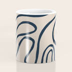 Topographic Map / Nude & Dark Blue Coffee Mug Gallery Image 4