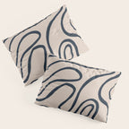 Topographic Map / Nude & Dark Blue Pillow Sham Gallery Image 3