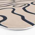 Topographic Map / Nude & Dark Blue Bath Mat Gallery Image 3