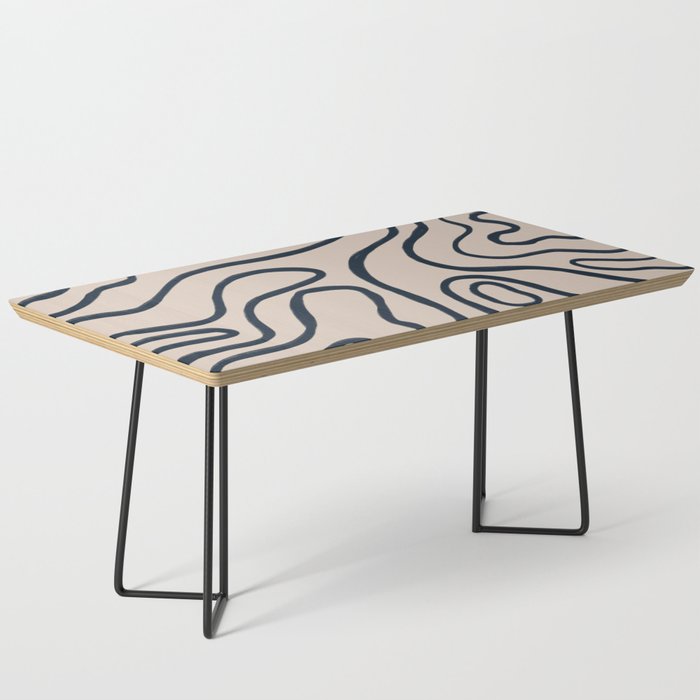 Topographic Map / Nude & Dark Blue Coffee Table Gallery Image 1
