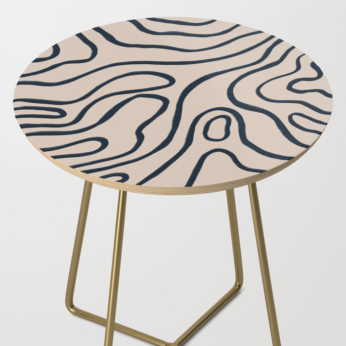 Topographic Map / Nude & Dark Blue Side Table Gallery Image 2