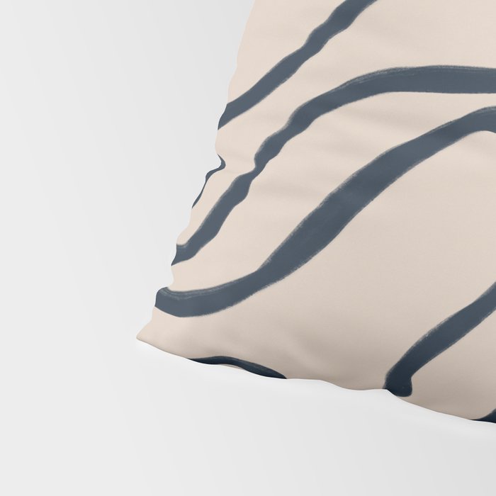 Topographic Map / Nude & Dark Blue Pillow Sham Gallery Image 4