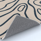 Topographic Map / Nude & Dark Blue Rug Gallery Image 4