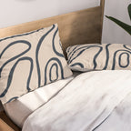 Topographic Map / Nude & Dark Blue Pillow Sham Gallery Image 2