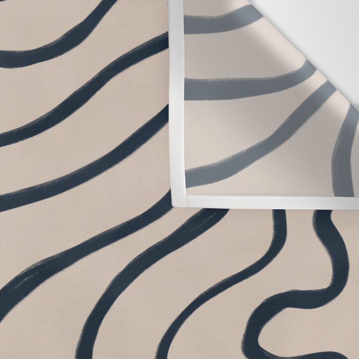 Topographic Map / Nude & Dark Blue Wall Tapestry Gallery Image 3