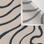 Topographic Map / Nude & Dark Blue Wall Tapestry Gallery Image 3