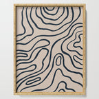 Topographic Map / Nude & Dark Blue Serving Tray Gallery Image 1
