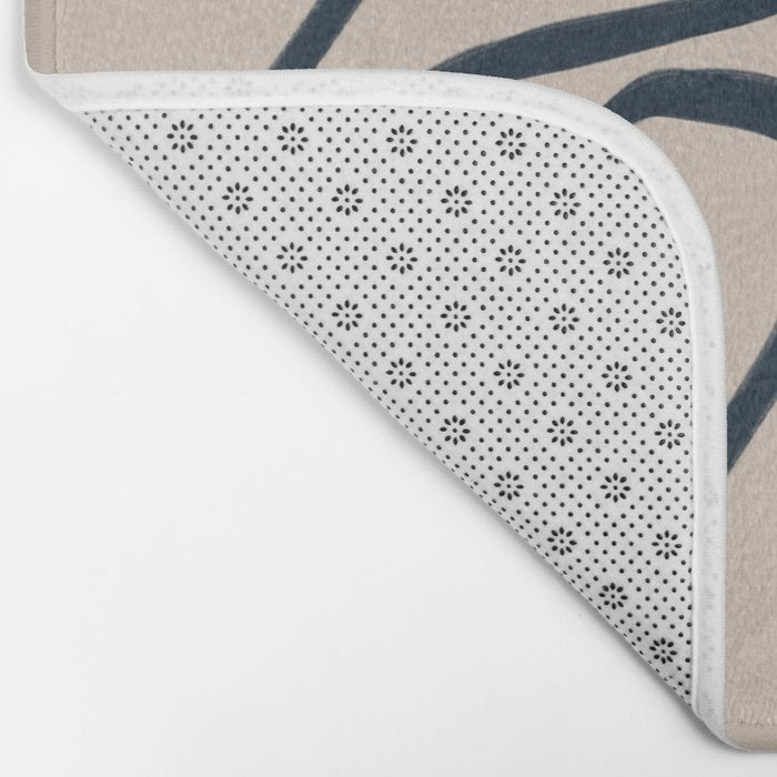 Topographic Map / Nude & Dark Blue Bath Mat Gallery Image 2