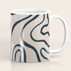 Topographic Map / Nude & Dark Blue Coffee Mug Gallery Image 1
