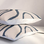 Topographic Map / Nude & Dark Blue Pillow Sham Gallery Image 3