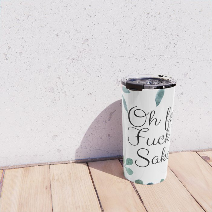 'Oh For Fuck's Sake' Pretty Sweary Floral Travel Mug Gallery Image 4