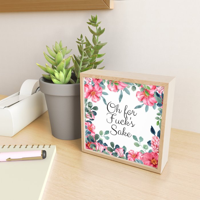 'Oh For Fuck's Sake' Pretty Sweary Floral Mini Art Print Gallery Image 2