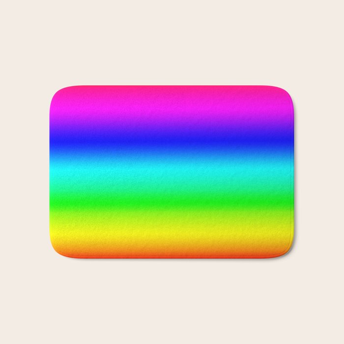 Modern Bright Rainbow Colors Ombre Bath Mat Gallery Image 1