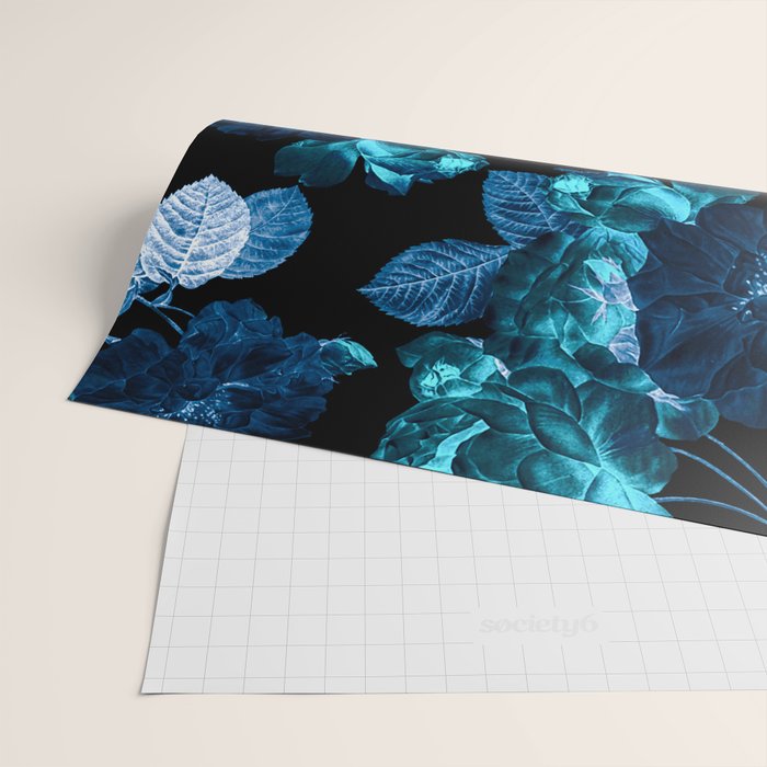 Flora temptation - moonlit blue Wrapping Paper Gallery Image 2