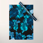 Flora temptation - moonlit blue Wrapping Paper Gallery Image 1