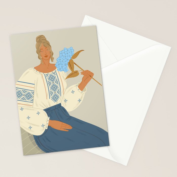 Ukrainian girl Stationery Card Gallery Image 2