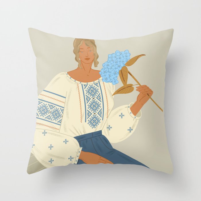 Ukrainian girl Throw Pillow Gallery Image 1
