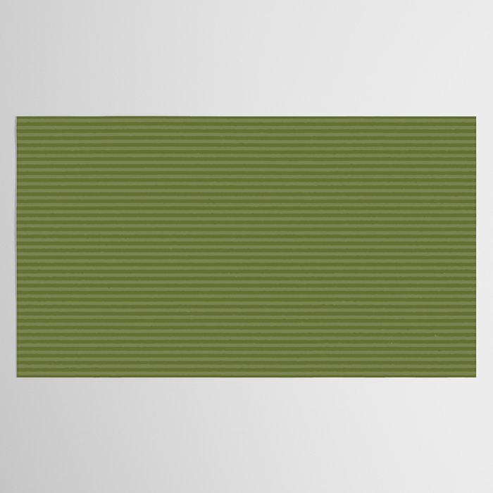 Ultra Fine Stripes Narrow Stripe Pattern in Olive Moss Green Tablecloth Gallery Image 2