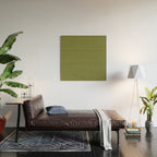 Ultra Fine Stripes Narrow Stripe Pattern in Olive Moss Green Wood Wall Art Gallery Image 2