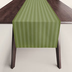 Ultra Fine Stripes Narrow Stripe Pattern in Olive Moss Green Table Runner Gallery Image 1