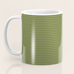 Ultra Fine Stripes Narrow Stripe Pattern in Olive Moss Green Coffee Mug Gallery Image 3