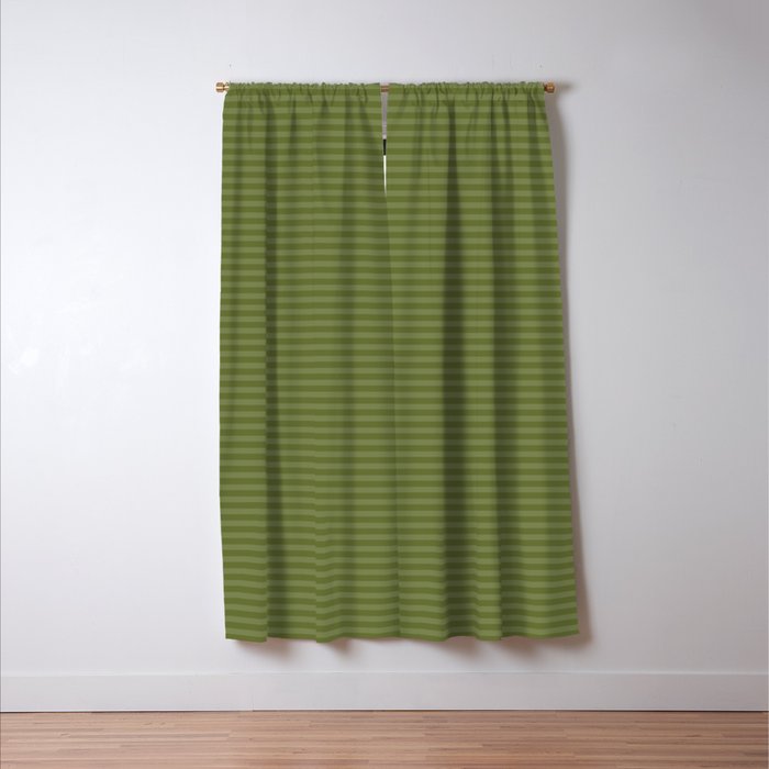 Ultra Fine Stripes Narrow Stripe Pattern in Olive Moss Green Window Curtain Gallery Image 3
