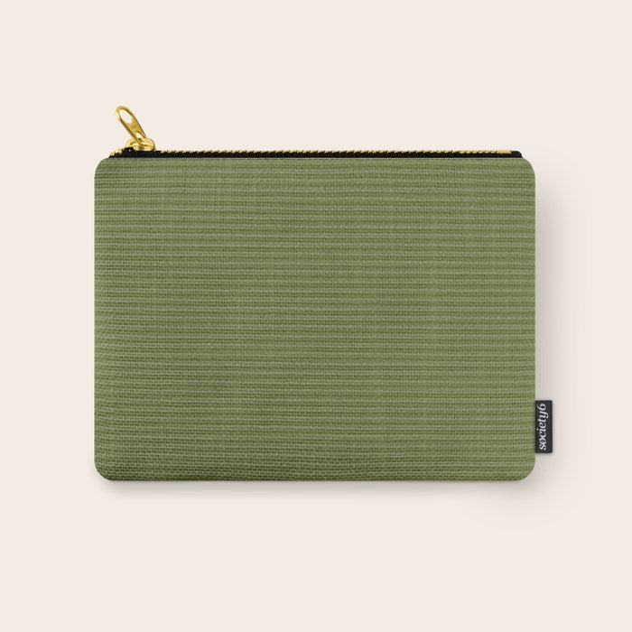 Ultra Fine Stripes Narrow Stripe Pattern in Olive Moss Green Carry All Pouch Gallery Image 1