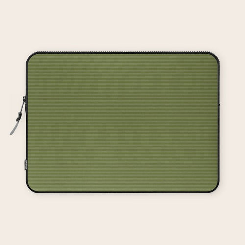 Ultra Fine Stripes Narrow Stripe Pattern In Olive Moss Green Laptop Sleeve Gallery Image 1