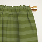 Ultra Fine Stripes Narrow Stripe Pattern in Olive Moss Green Window Curtain Gallery Image 2