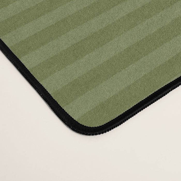 Ultra Fine Stripes Narrow Stripe Pattern in Olive Moss Green Desk Mat Gallery Image 4