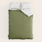 Ultra Fine Stripes Narrow Stripe Pattern in Olive Moss Green Comforter Gallery Image 6