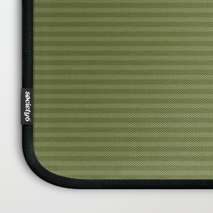 Ultra Fine Stripes Narrow Stripe Pattern in Olive Moss Green Laptop Sleeve Gallery Image 3