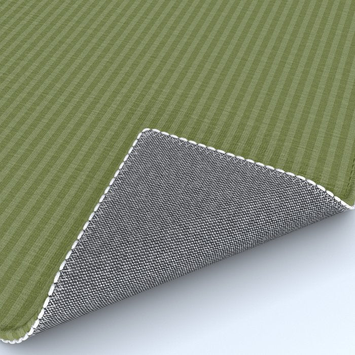 Ultra Fine Stripes Narrow Stripe Pattern in Olive Moss Green Rug Gallery Image 4