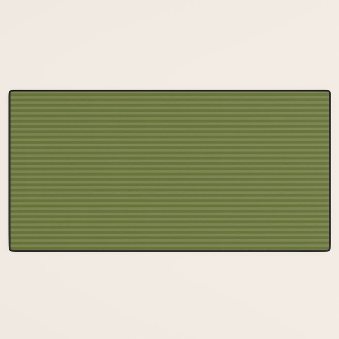 Ultra Fine Stripes Narrow Stripe Pattern in Olive Moss Green Desk Mat Gallery Image 3