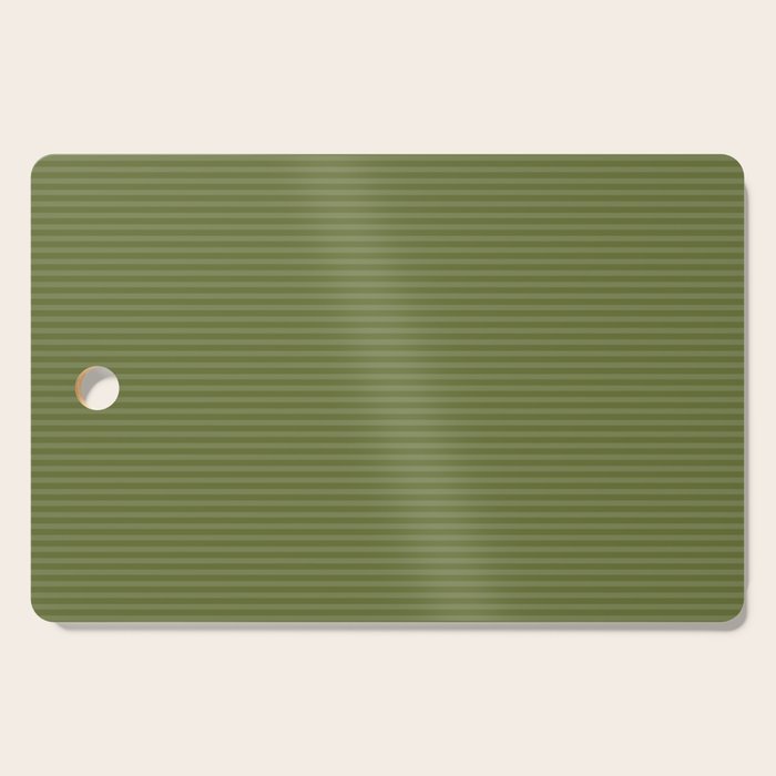 Ultra Fine Stripes Narrow Stripe Pattern in Olive Moss Green Cutting Board Gallery Image 1
