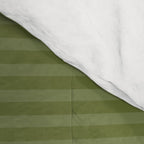 Ultra Fine Stripes Narrow Stripe Pattern in Olive Moss Green Comforter Gallery Image 4