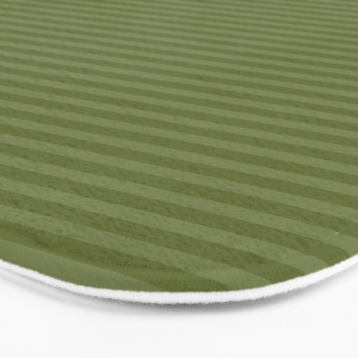 Ultra Fine Stripes Narrow Stripe Pattern in Olive Moss Green Bath Mat Gallery Image 3