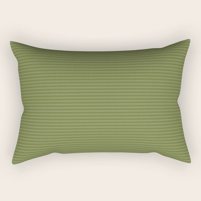 Ultra Fine Stripes Narrow Stripe Pattern in Olive Moss Green Rectangular Pillow Gallery Image 2